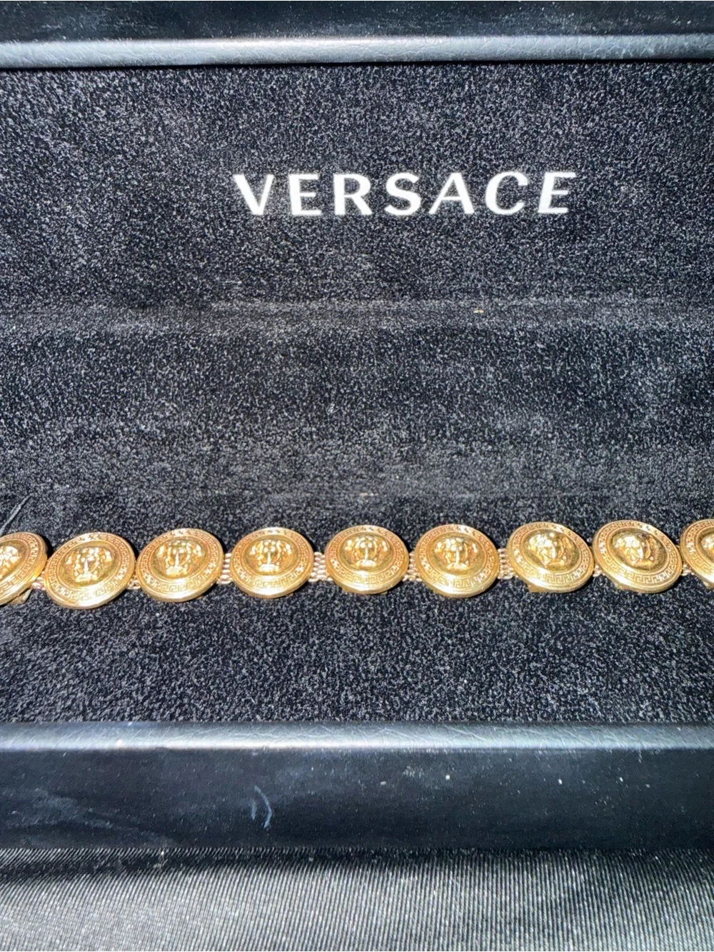 Versace Gold Medallion Choker- Classic Logo Chain